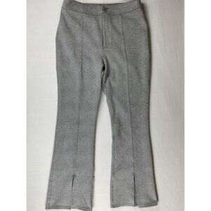 Maeve Anthropologie Pants Women's 12 Gray Seamed Flare Slit Hem Work Business